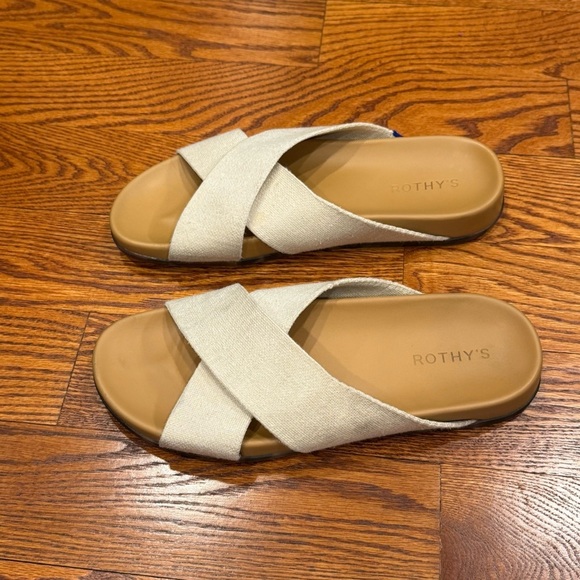 Rothy’s Women The Weekend Slide Sandals, Oat,  Size 10 EUC - Picture 6 of 8